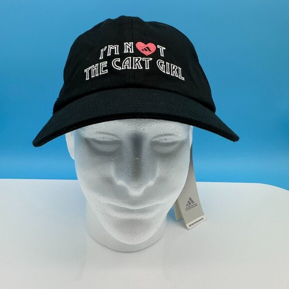 adidas Women's "I'm Not the Cart Girl Golf" Adjustable Strap Hat, OSFW, Black - Picture 1 of 14
